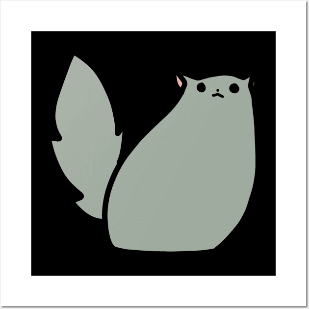 Fluffy Gray Cat Wall Art by saradaboru